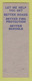 Matchbook Cover - Steve Balzan Supervisor Election 1952 WEAR SAMPLE