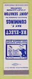 Matchbook Cover - Ray Cummings Joint Seantor Clay Park County Election SAMPLE