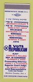 Matchbook Cover - Election Charles Halleck Congress Clarence Wood SAMPLE