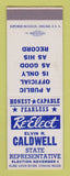 Matchbook Cover - Elvin Caldwell State Rep Election SAMPLE