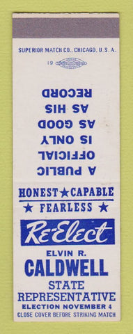 Matchbook Cover - Elvin Caldwell State Rep Election SAMPLE