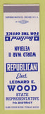 Matchbook Cover - Leonard Wood State Rep Election SAMPLE