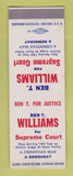 Matchbook Cover - Ben T Williams Supreme Court Election SAMPLE
