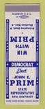 Matchbook Cover - John Prim State Rep Election SAMPLE