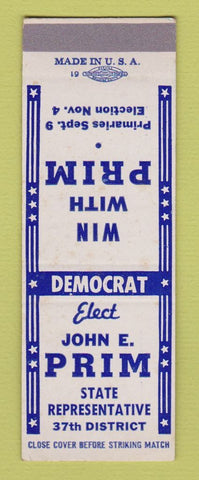 Matchbook Cover - John Prim State Rep Election SAMPLE