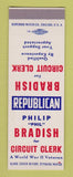 Matchbook Cover - Bradish Circuit Clerk Election SAMPLE