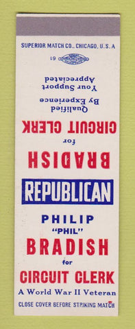 Matchbook Cover - Bradish Circuit Clerk Election SAMPLE