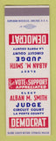 Matchbook Cover - Alban Smith Udge Election La Porte County SAMPLE
