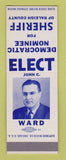 Matchbook Cover - John Ward Sheriff Election Raleigh County SAMPLE