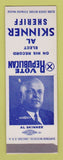 Matchbook Cover - Al Skinner Sheriff Election SAMPLE