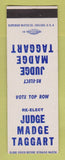 Matchbook Cover - Judge Madge Taggart Election SAMPLE