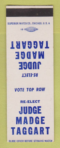 Matchbook Cover - Judge Madge Taggart Election SAMPLE