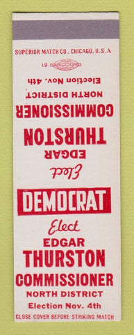 Matchbook Cover - Edgar Thurson Commissioner Election SAMPLE
