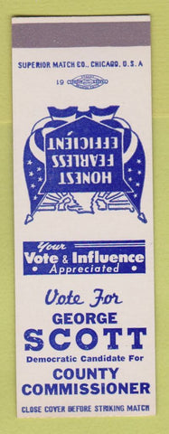 Matchbook Cover - George Scott County Commissioner Election SAMPLE