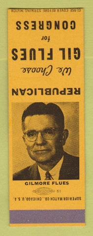 Matchbook Cover - Gil Flues Congress Election Toledo OH SAMPLE