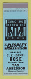Matchbook Cover - GE Gene Rose Tax Assessor Election Monroe County SAMPLE