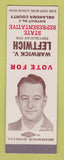 Matchbook Cover - Warwick Leftwich State Rep Oklahoma County SAMPLE
