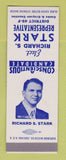 Matchbook Cover - Richard S Stark Rep Election Cooke Grayson County SAMPLE