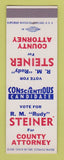 Matchbook Cover - RM Rudy Steiner County Attorney Election SAMPLE