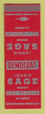 Matchbook Cover - Linnie Sage Commissioner Election SAMPLE