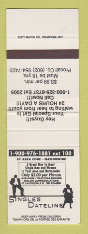 Matchbook Cover - Singles Dating Phone Line Fort Lauderdale FL