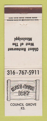 Matchbook Cover - Hays House Council Grove KS WEAR