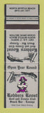 Matchbook Cover - Robbers Roost North Myrtle Beach SC