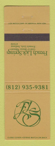 Matchbook Cover - French Lick Springs Golf Tennis Resort IN