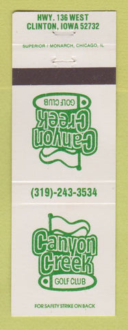 Matchbook Cover - Canyon Creek Golf Club Clinton IA