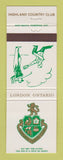 Matchbook Cover - Highland Country Club London ON