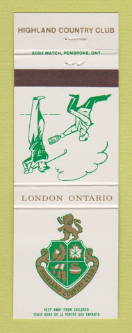 Matchbook Cover - Highland Country Club London ON