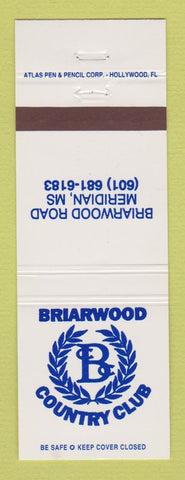 Matchbook Cover - Briarwood Country Club Meridian MS