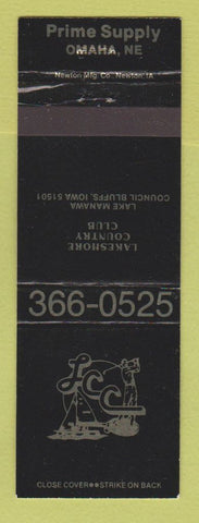 Matchbook Cover - Lakeshore Country Club Omaha NE Council Bluffs IA