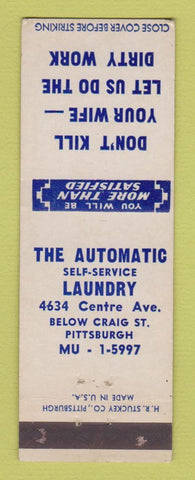 Matchbook Cover - Automatic Laundry Laundromat Pittsburgh PA