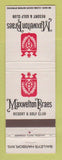 Matchbook Cover - Maxwelton Braes Resort Golf Baileys Harbor WI