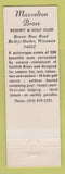 Matchbook Cover - Maxwelton Braes Resort Golf Baileys Harbor WI