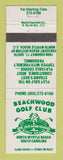 Matchbook Cover - Beachwood Golf Club North Myrtle Beach SC