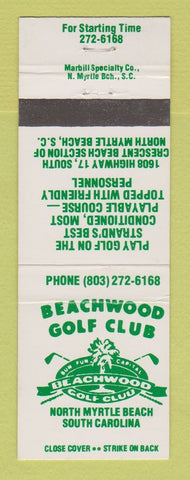 Matchbook Cover - Beachwood Golf Club North Myrtle Beach SC
