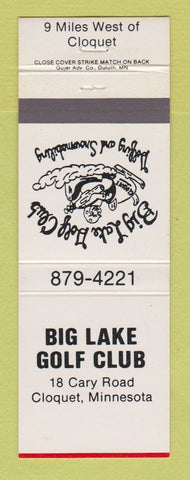 Matchbook Cover - Big Lake Golf Club Cloquet MN