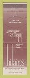 Matchbook Cover - Hilaire's Restaurant Portland OR