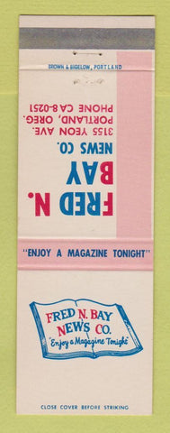 Matchbook Cover - Fred Bay News Company Magazines Portland OR