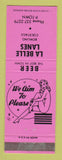 Matchbook Cover - La Belle Lanes Bowling girlie