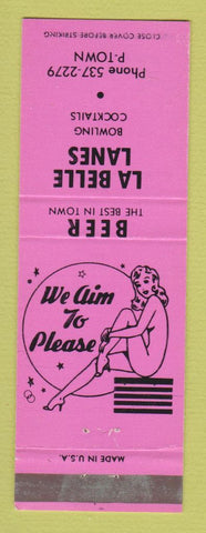 Matchbook Cover - La Belle Lanes Bowling girlie