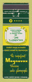 Matchbook Cover - Magnavox TV Malarkey's Pottsville PA WORN