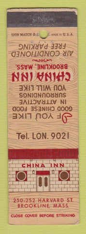 Matchbook Cover - China Inn Brookline MA Chinese Restaurant
