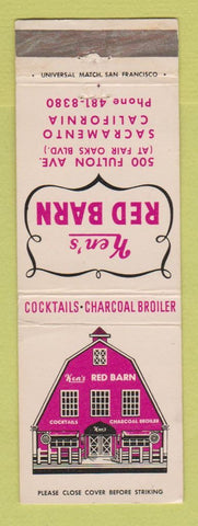 Matchbook Cover - Ken's Red Barn Sacramento CA