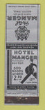 Matchbook Cover - Hotel Manger Boston MA Federal