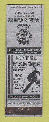 Matchbook Cover - Hotel Manger Boston MA Federal
