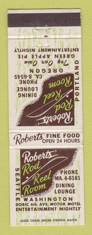Matchbook Cover - Roberts Rod Reel Room Seattle WA