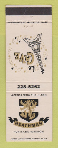 Matchbook Cover - Heathman Portland OR Le Cave